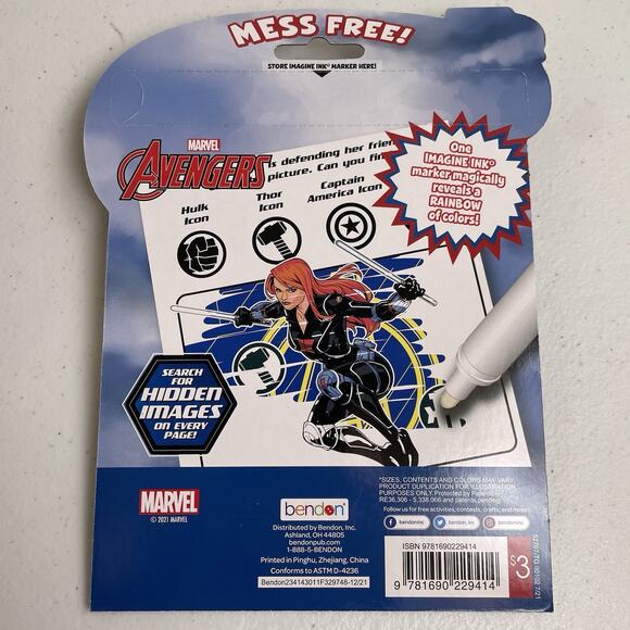20 Marvel's The Avengers 10 Page Imagine Ink Picture Activity Book Mess Free - Picture 4 of 4